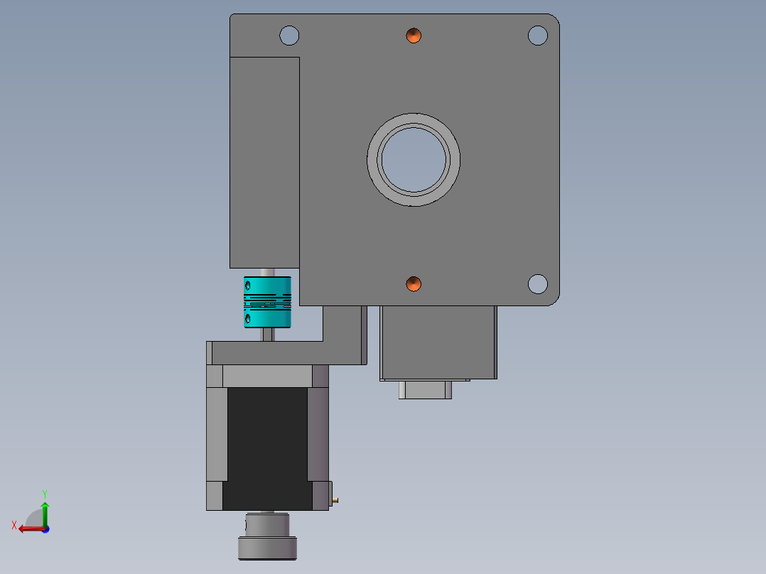 电动旋转台后视图