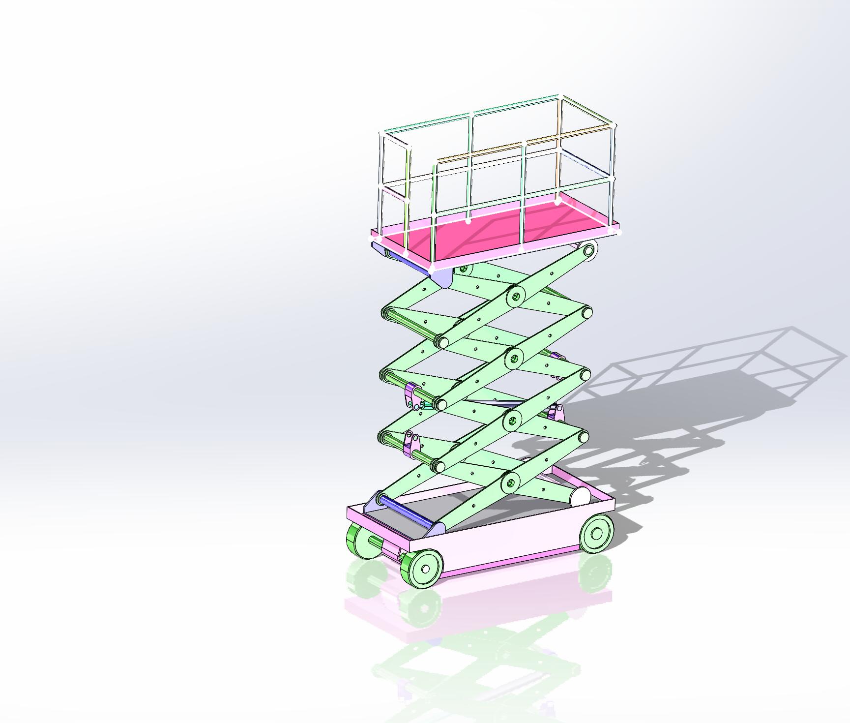 移动液压升降机模型sw