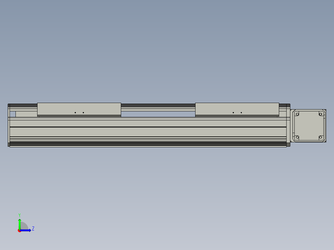 直线模组LHB21-L40-S400-R(B)设计图纸左视图