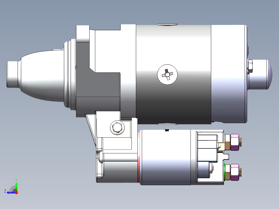 汽车起动机sw18可编辑右视图