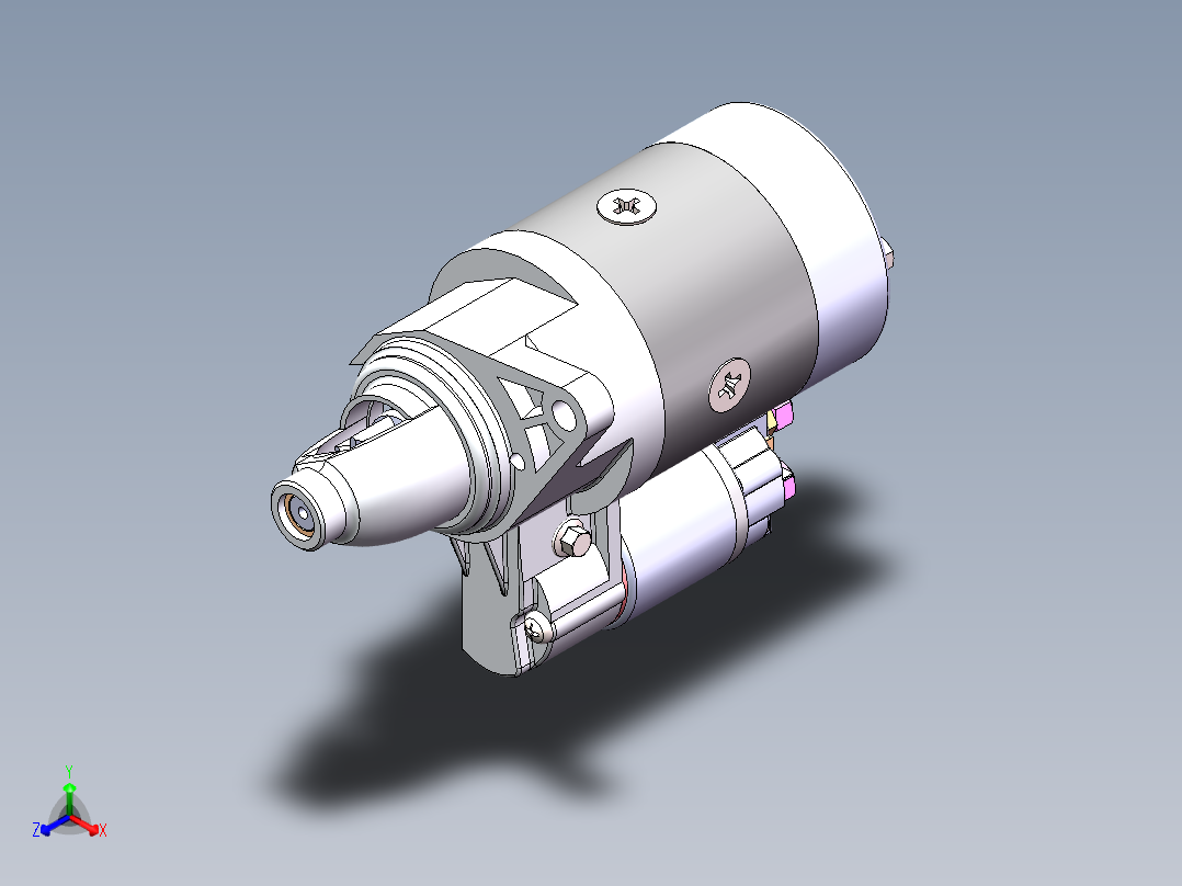 汽车起动机sw18可编辑正等轴测图