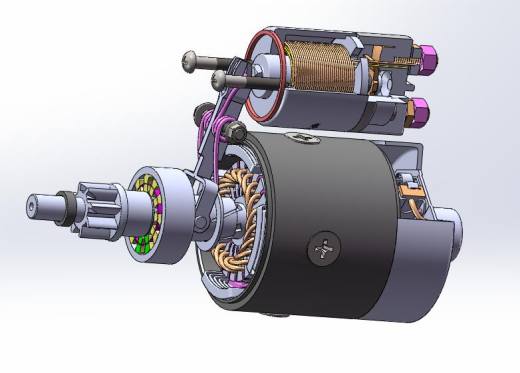 汽车起动机sw18可编辑缩略图