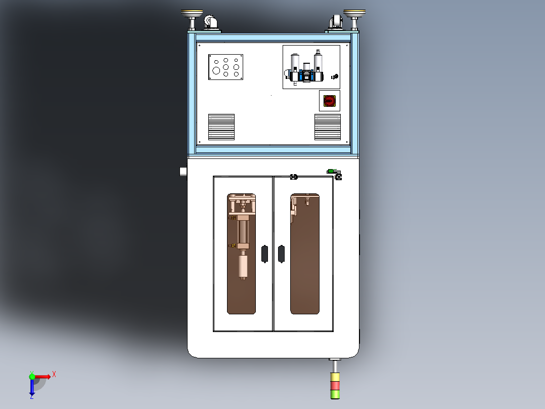 在线式两工位兼容贴标机sw20俯视图