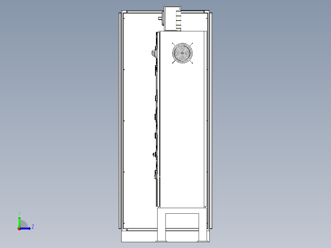 大型钣金电控电气柜三维设计左视图