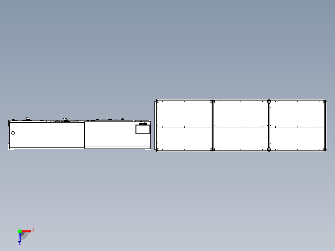 大型钣金电控电气柜三维设计俯视图