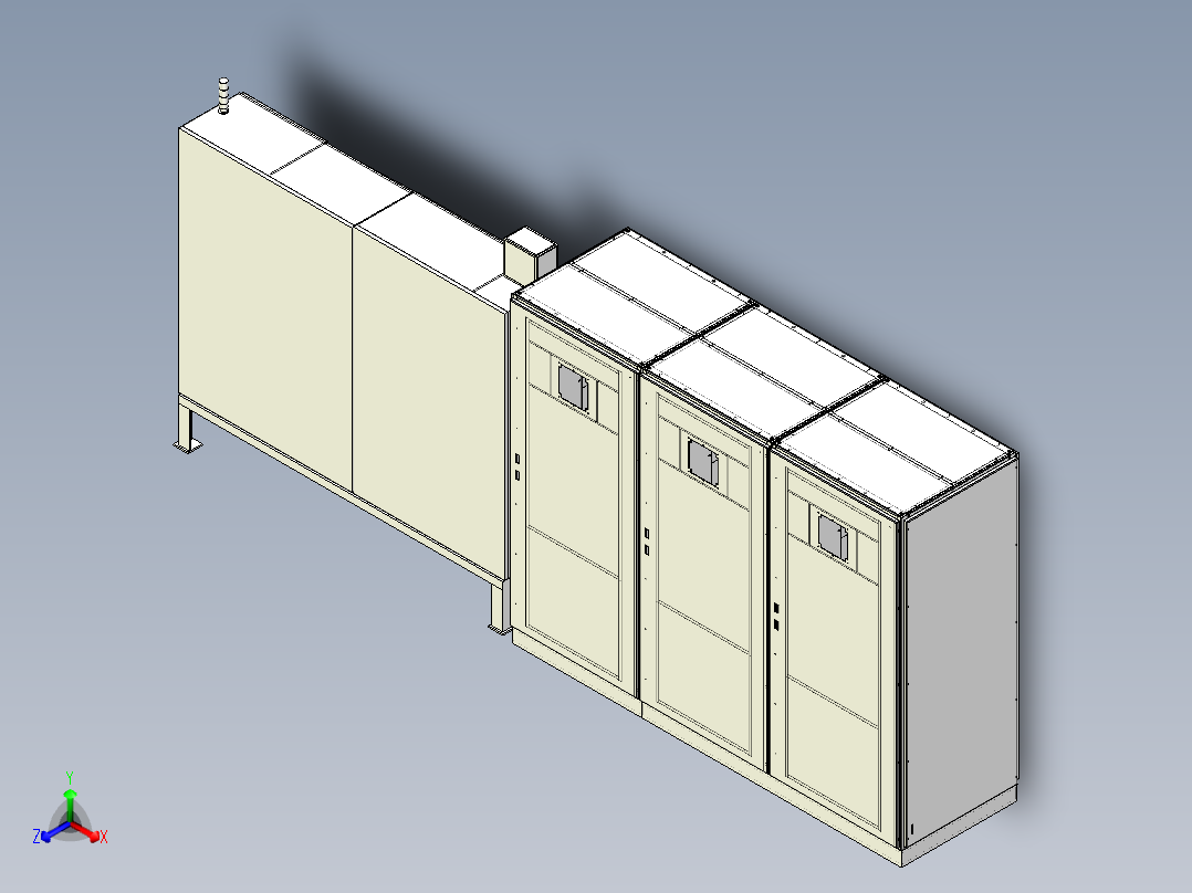 大型钣金电控电气柜三维设计正等轴测图