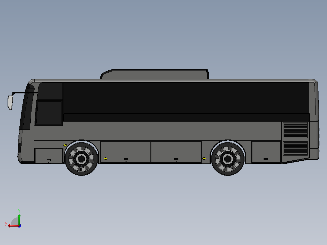 客车、公交车、空调大客车后视图