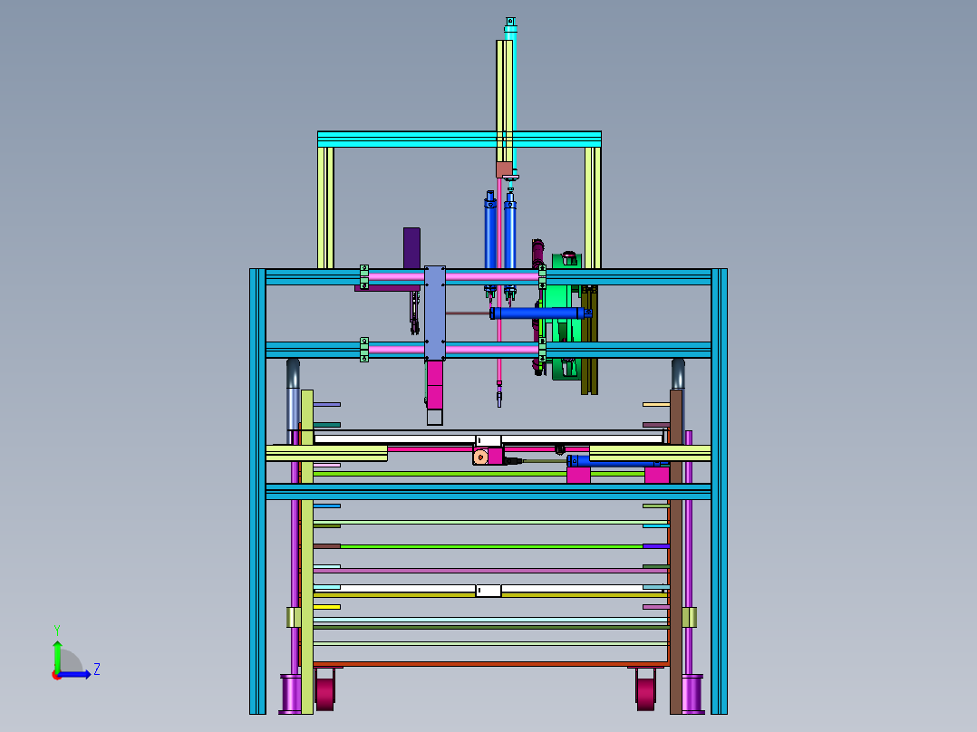 海带成排垂直夹苗的装置左视图