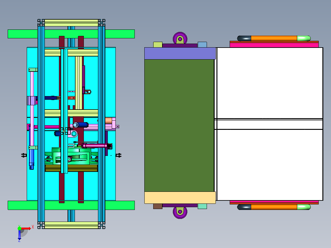 海带成排垂直夹苗的装置俯视图