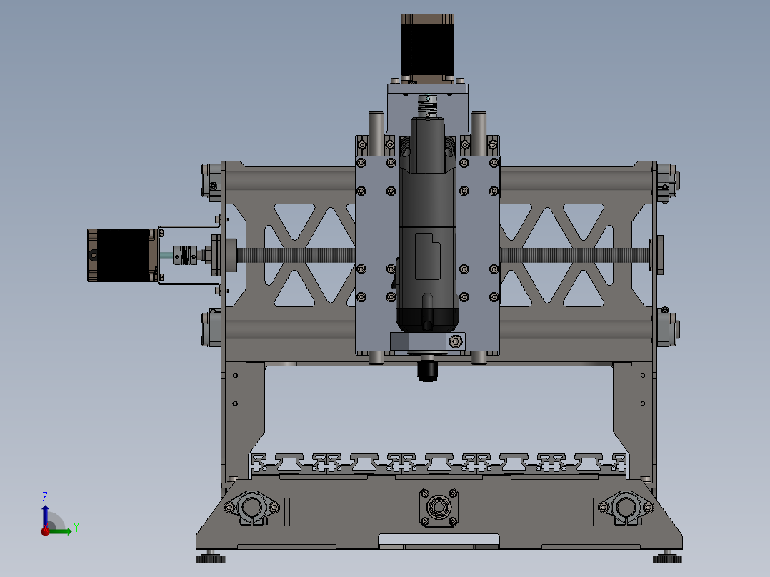 迷你数控雕铣机前视图