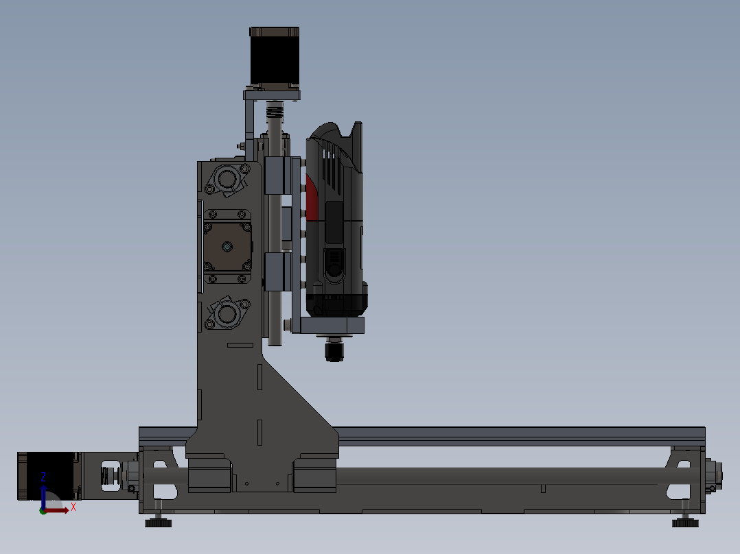 迷你数控雕铣机左视图