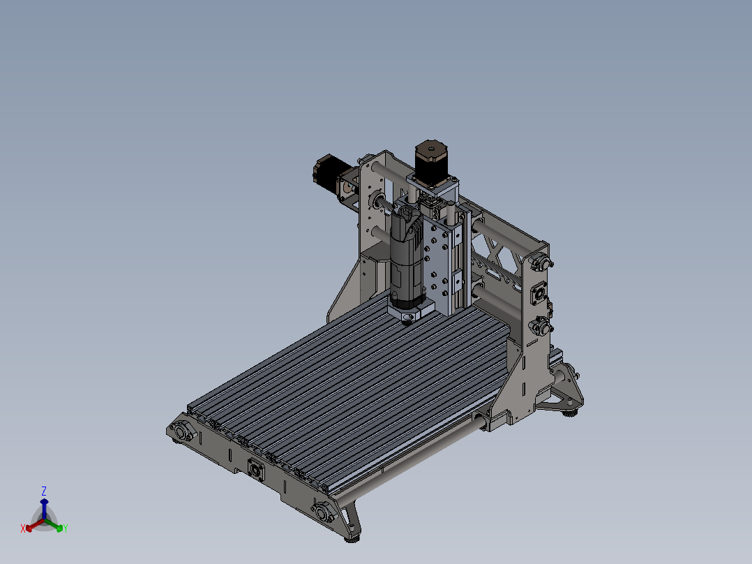 迷你数控雕铣机正等轴测图