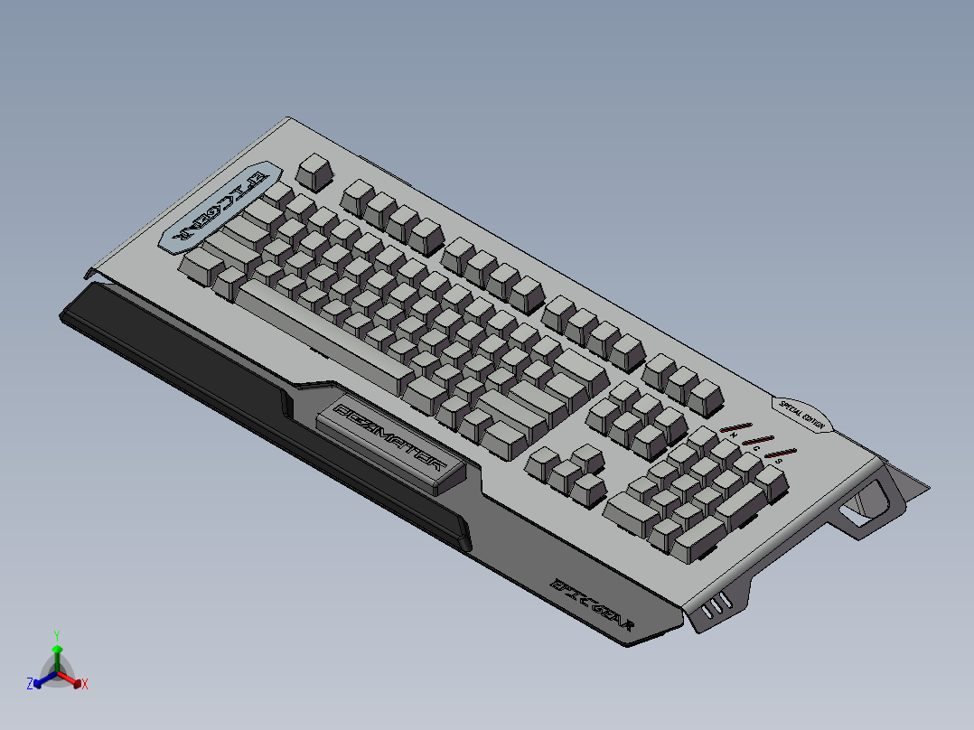 键盘(21)正等轴测图