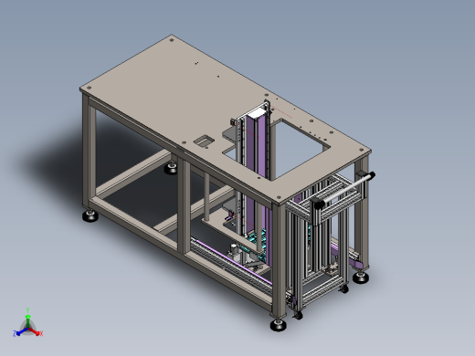 基于物料小车的步进顶升机构正等轴测缩略图