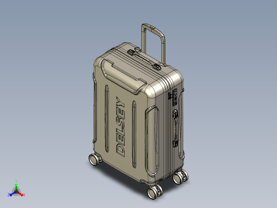 大使24寸行李箱正等轴测图