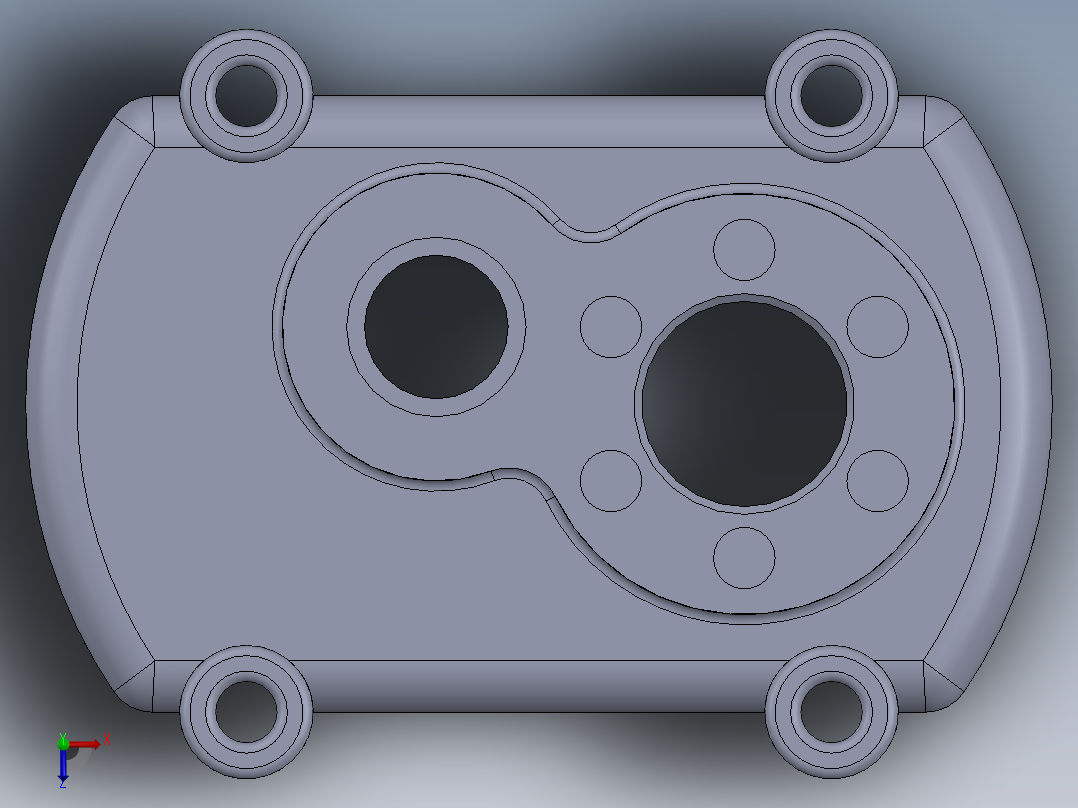 solidworks软件中的实体零件12俯视图