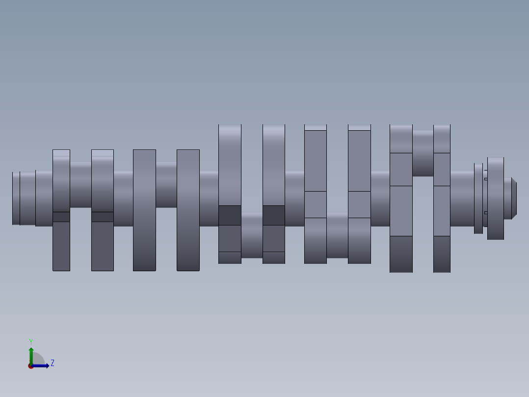 曲轴 捷达 2.5 大众左视图