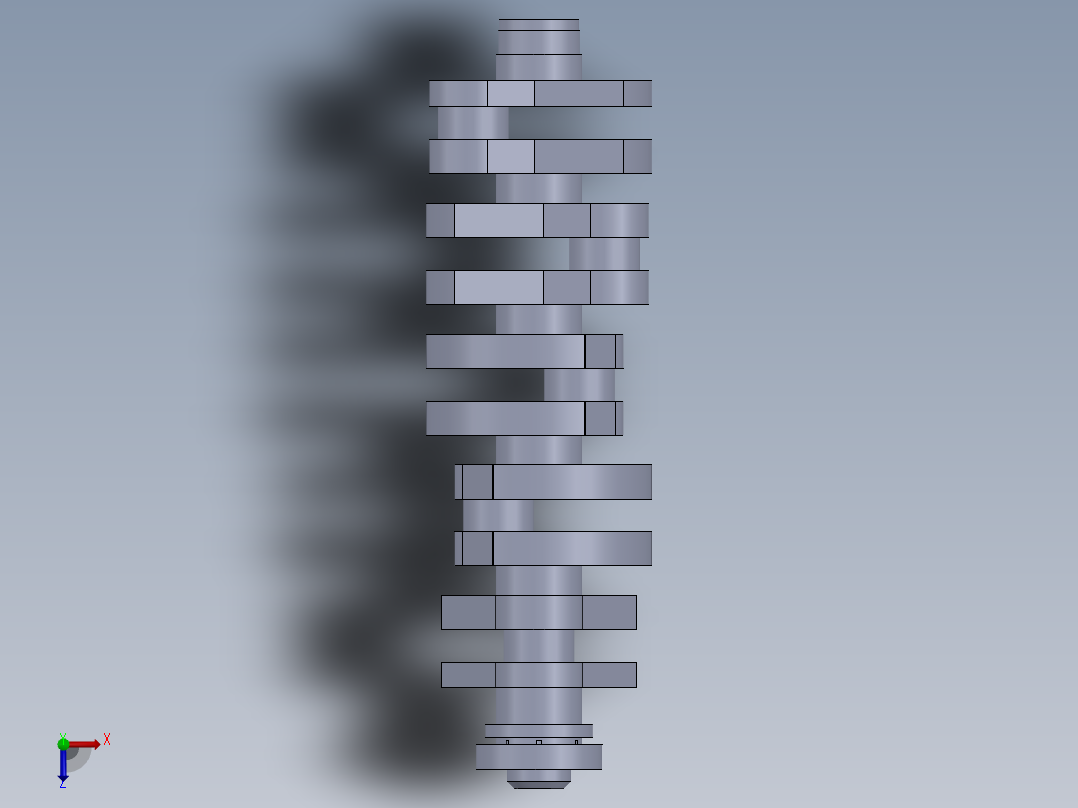 曲轴 捷达 2.5 大众俯视图