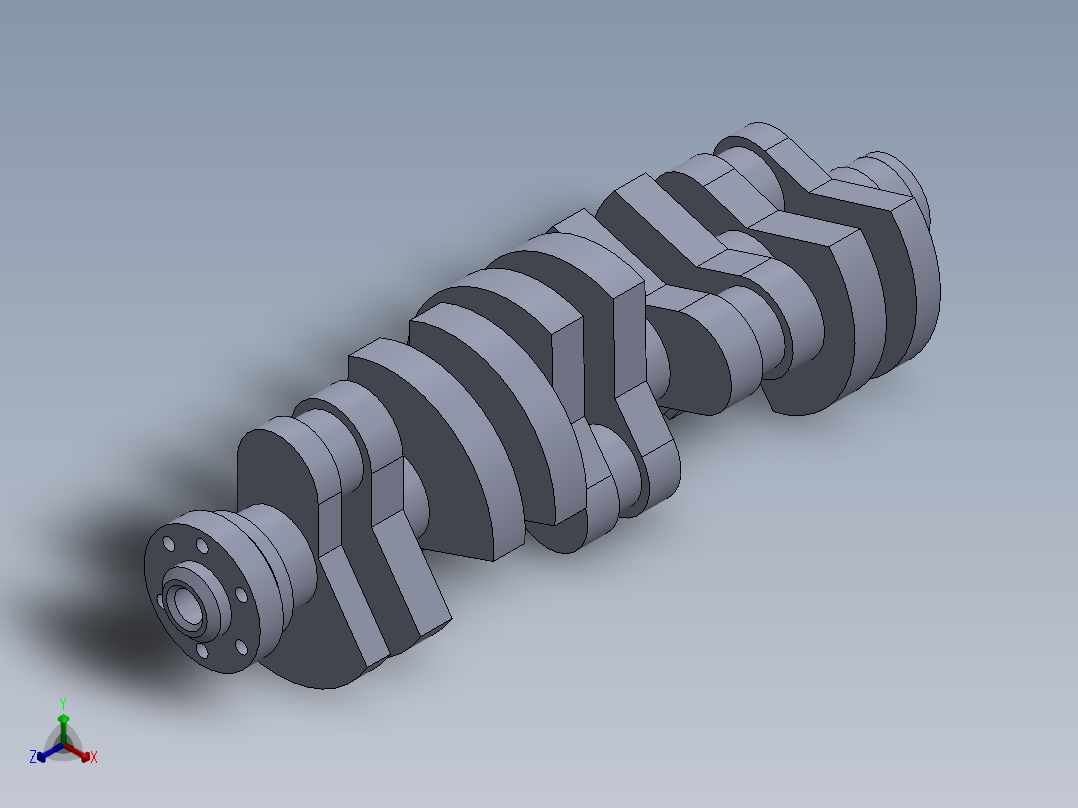 曲轴 捷达 2.5 大众正等轴测图