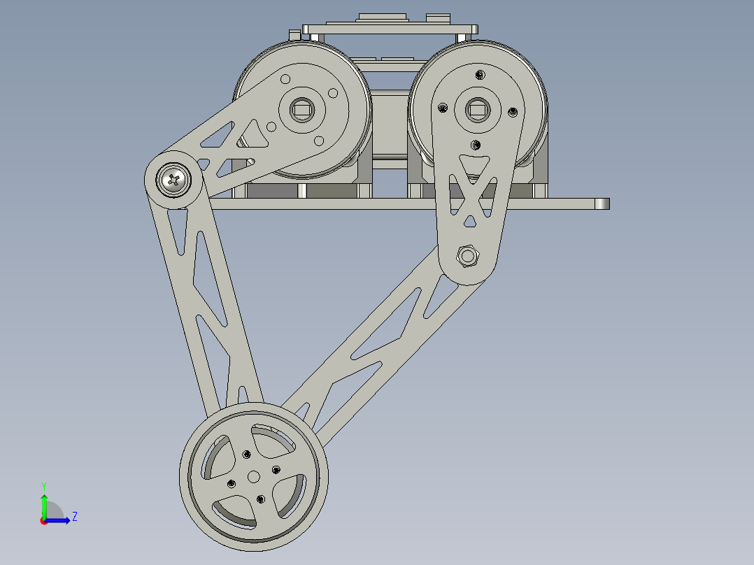 双脚行走机器人的远程操纵装置左视图