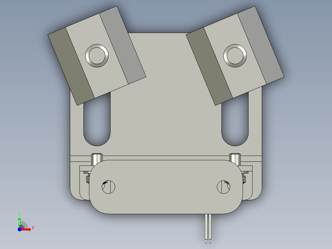 门吸组件-有线-带零件+弯板-用于铝合金门前视图