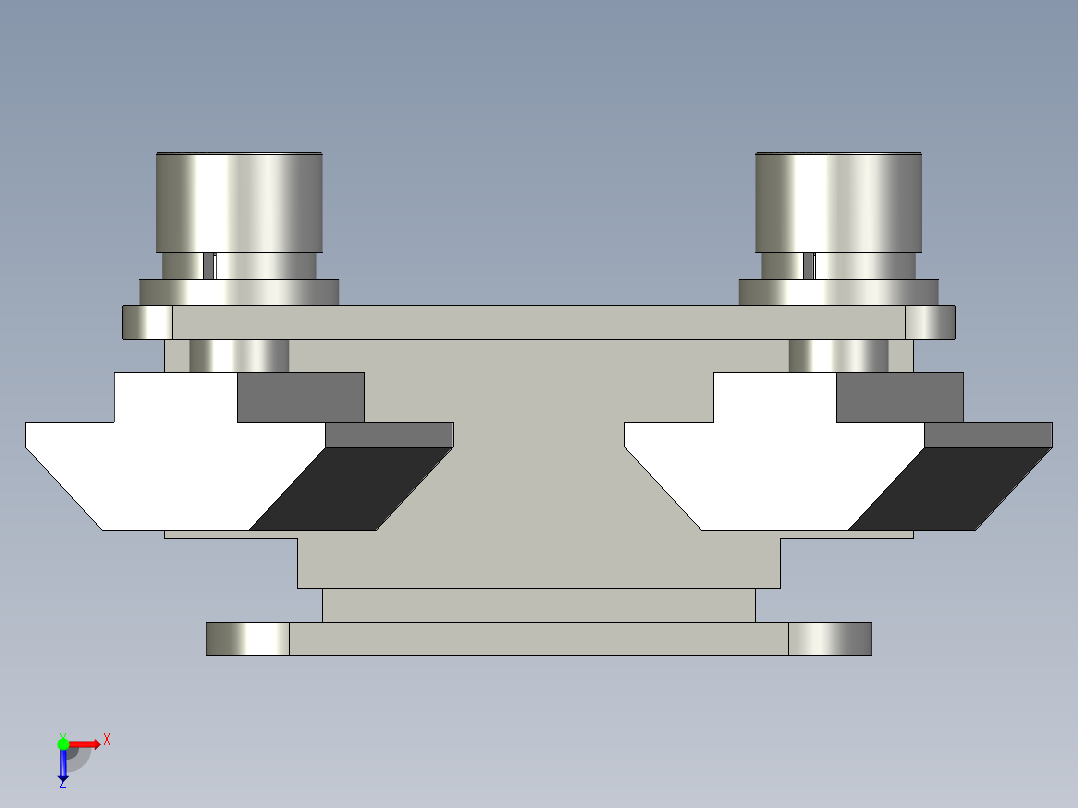 门吸组件-有线-带零件+弯板-用于铝合金门俯视图