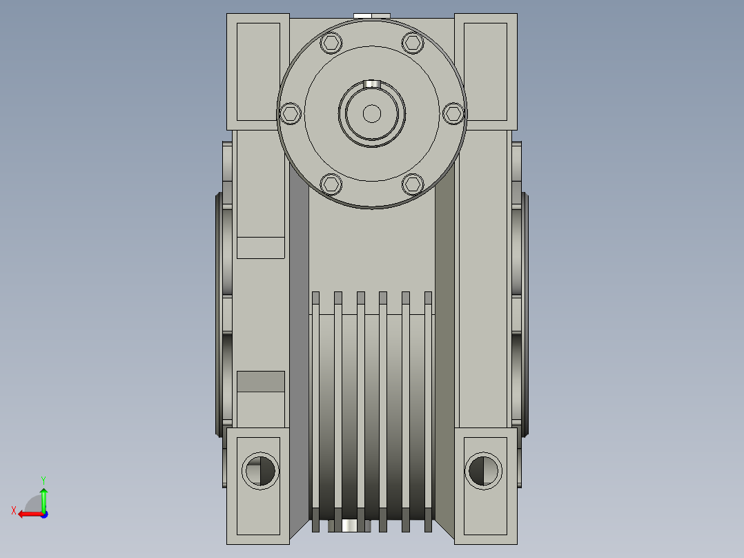 竞优迅蜗轮蜗杆减速机NRW090-100EB3后视图