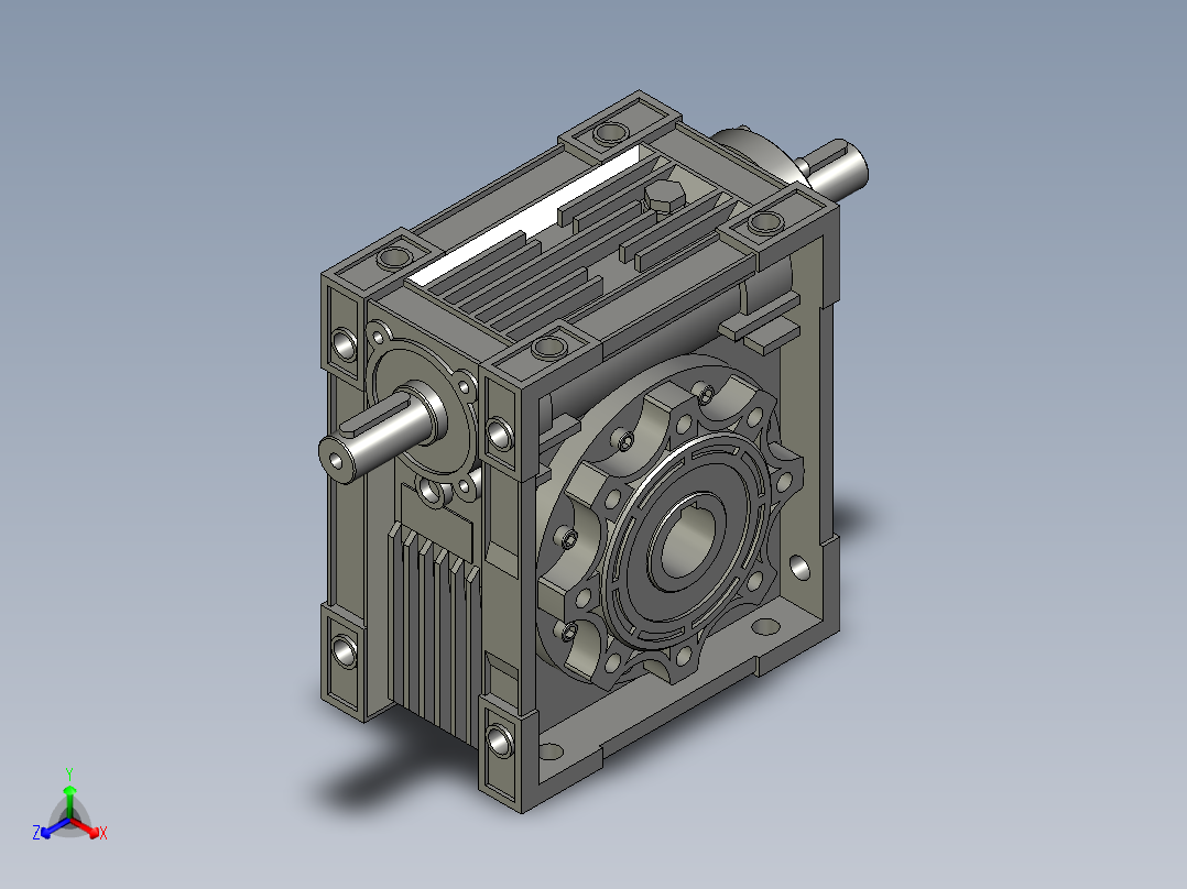 竞优迅蜗轮蜗杆减速机NRW090-100EB3正等轴测图