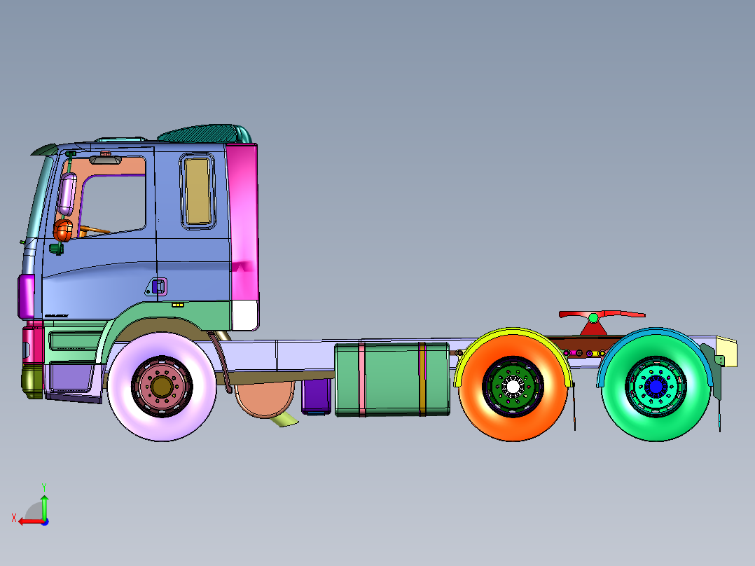 340马力8X4自卸重卡后视图
