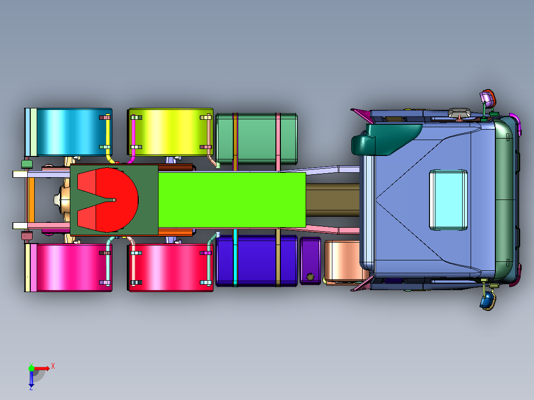 340马力8X4自卸重卡俯视图