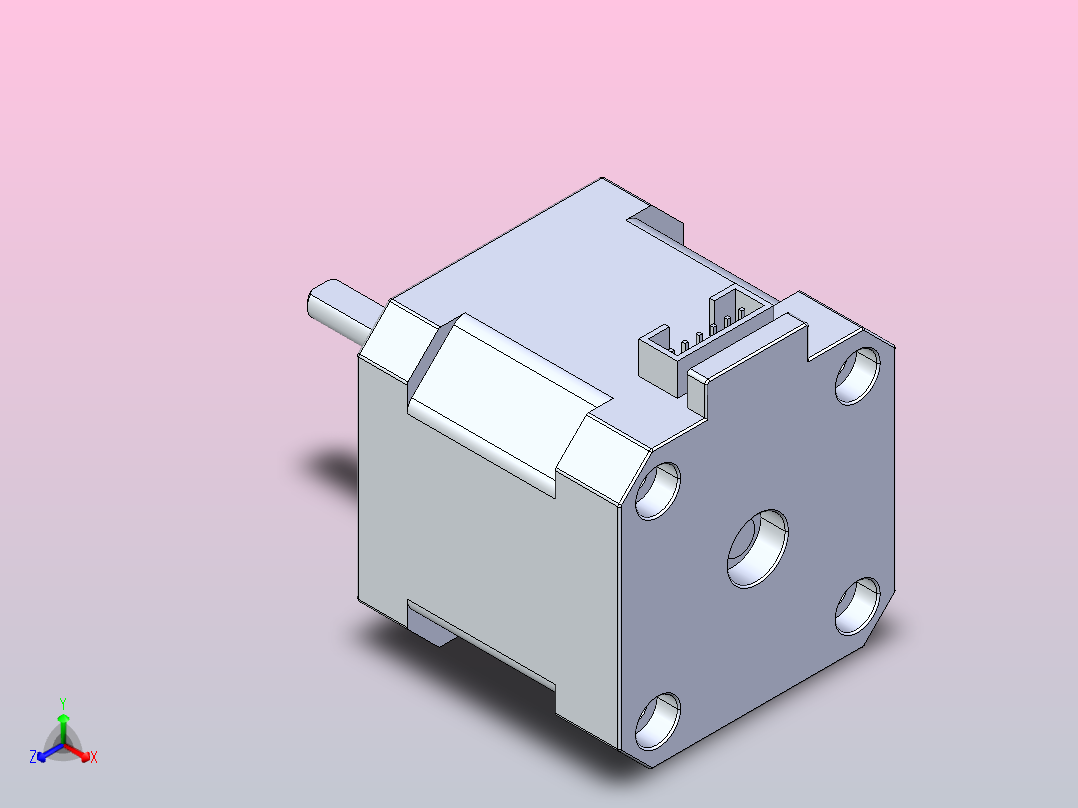 步进电机17HS4401S正等轴测图