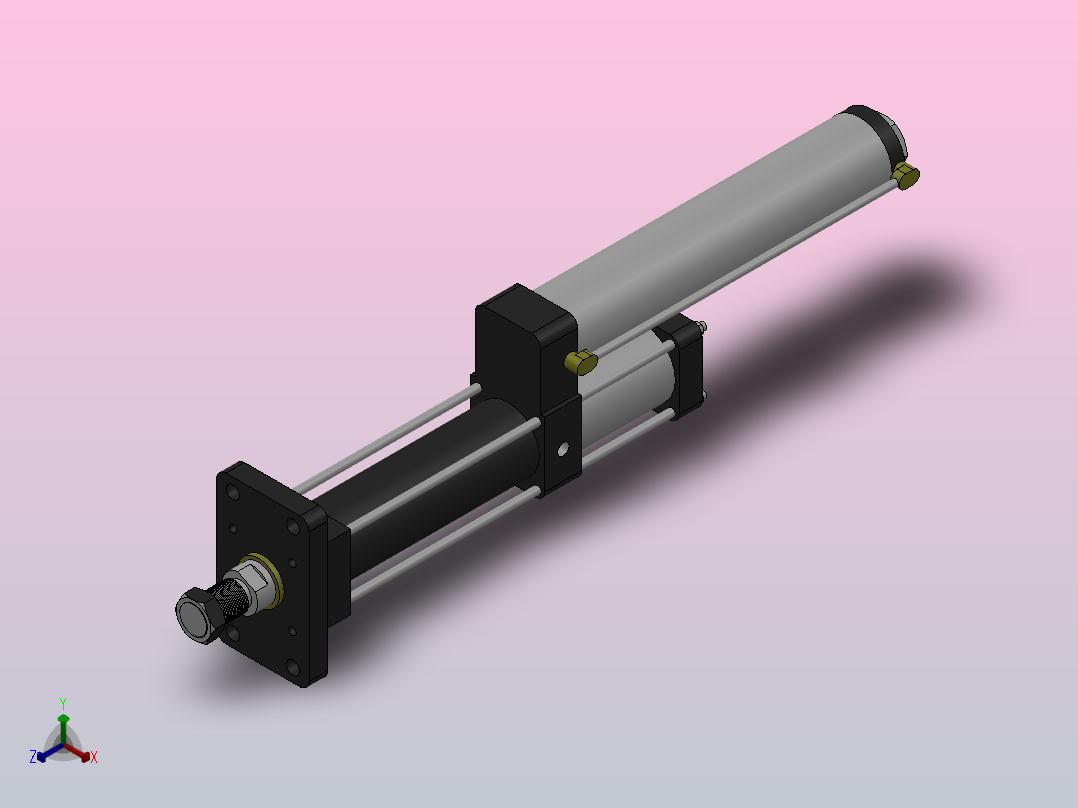 MPT-1T系列标准型[MPT-63-150-5-1T-M2-S1-0°]气压增压缸主视图