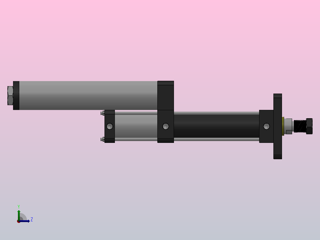 MPT-1T系列标准型[MPT-63-150-5-1T-M2-S1-0°]气压增压缸左视图