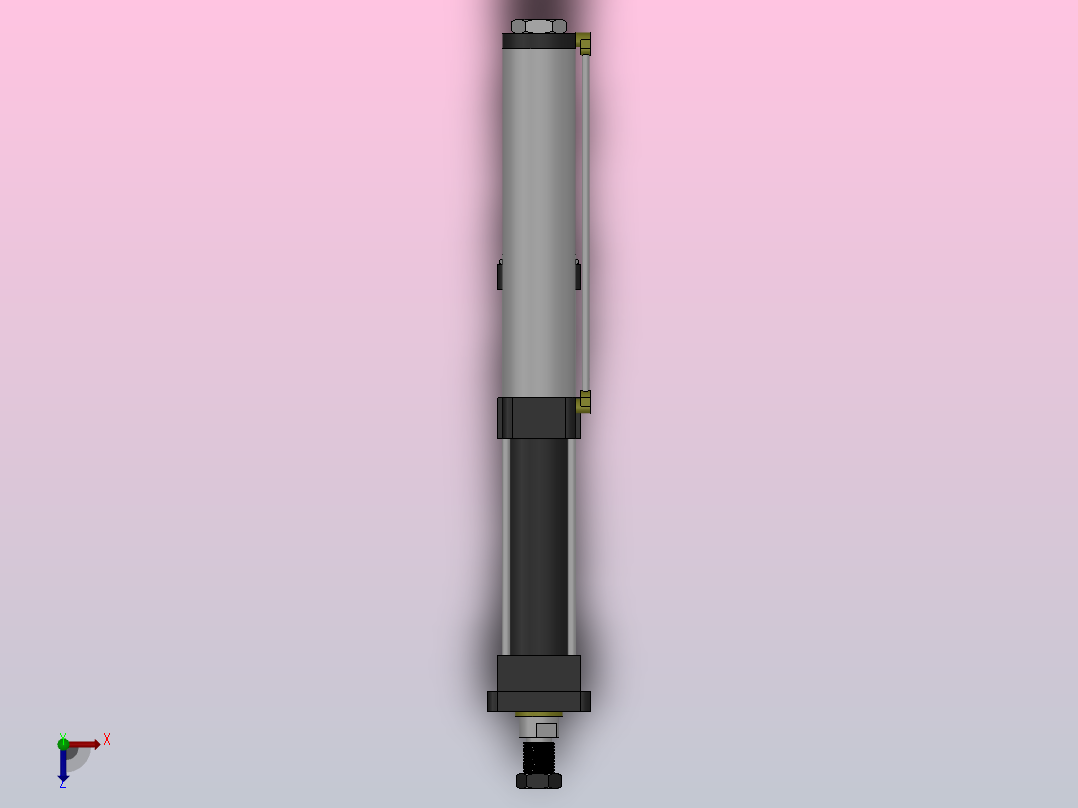 MPT-1T系列标准型[MPT-63-150-5-1T-M2-S1-0°]气压增压缸俯视图