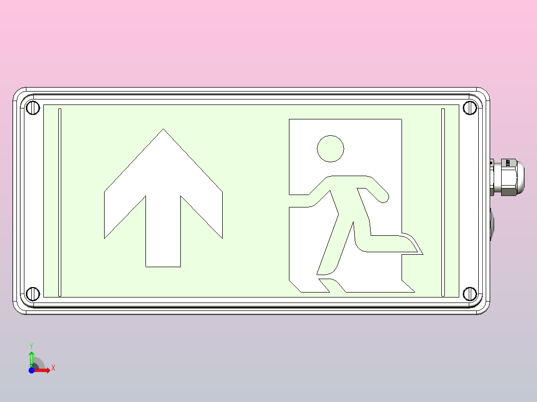 出口标志(3)前视图