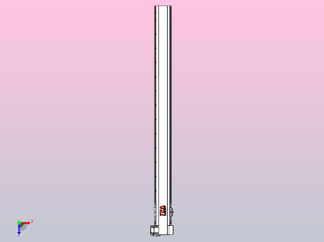 皮带直线轴半封闭可选导轨TPA-HNB-120D-110-L1300-RP-C-P40-N3俯视图