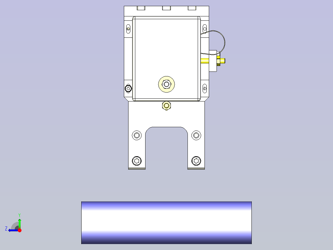 对应异形直径工件的卡盘组件3D图纸右视图