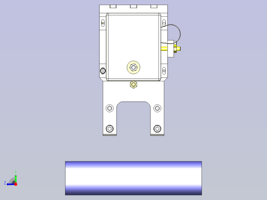 对应异形直径工件的卡盘组件3D图纸右视缩略图