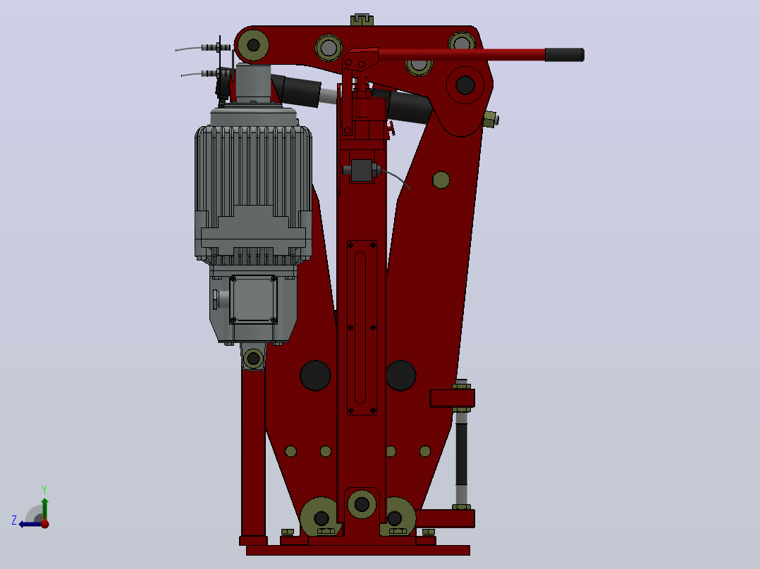 YP3系列电力液压盘式制动器YP3-1250-630×30-ⅡB-CL.RL.WL.HL右视图