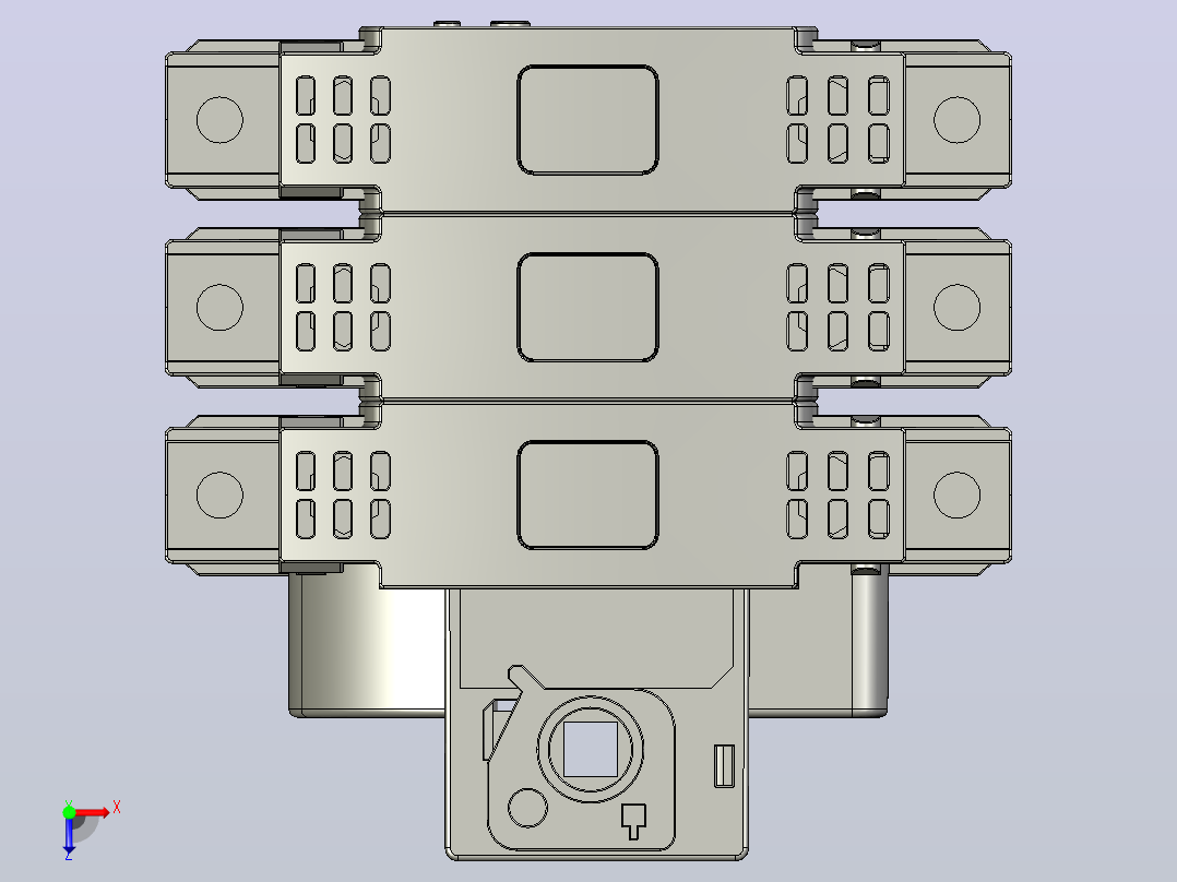 NHR40-100、160 3P隔离开关熔断器组三维模型201709俯视图