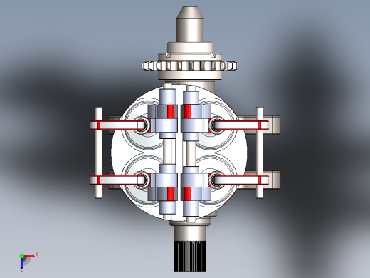 单缸发动机内部结（活塞、阀门）3D数模图纸+Solidworks设计俯视缩略图