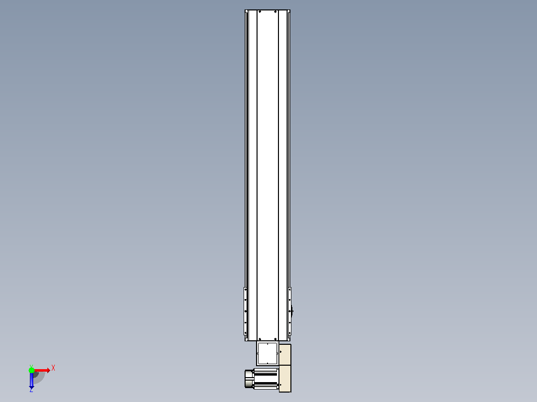 皮带直线轴半封闭可选导轨TPA-HNB-220D-176-L1200-MR-Y-P1K-N3俯视图