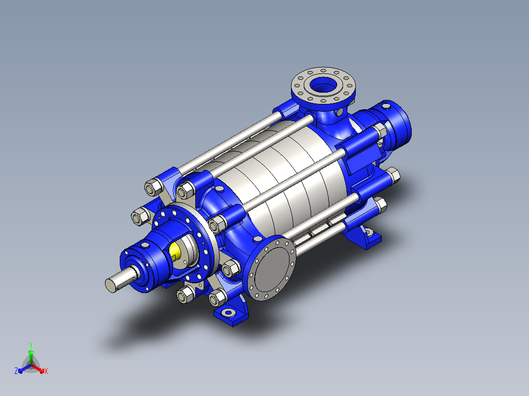 SULZER 环分段泵型号 MC 6 级主视图