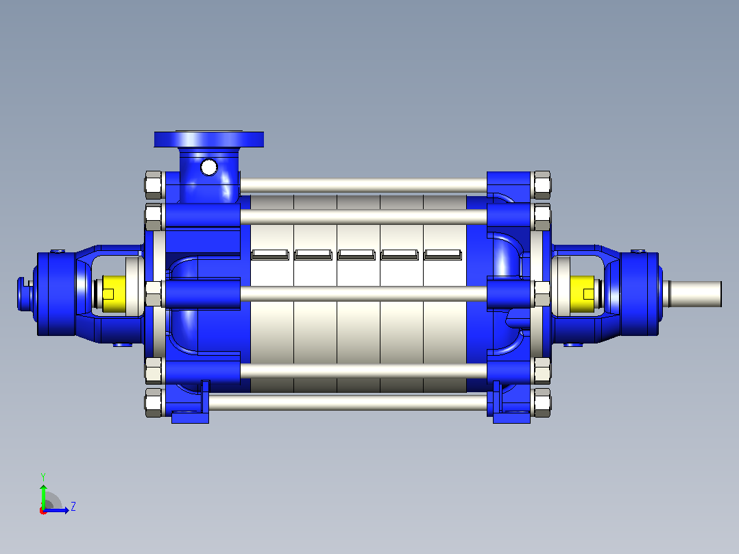 SULZER 环分段泵型号 MC 6 级左视图