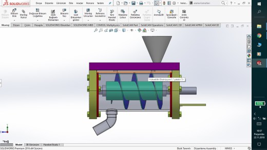 简易螺旋给料机构3D数模图纸 Solidworks设计缩略图