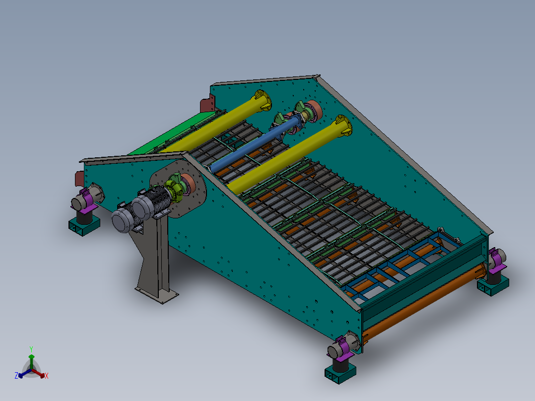 QZK2041高频振动脱水筛 3D图纸 机械设计素材3D模型素材资料