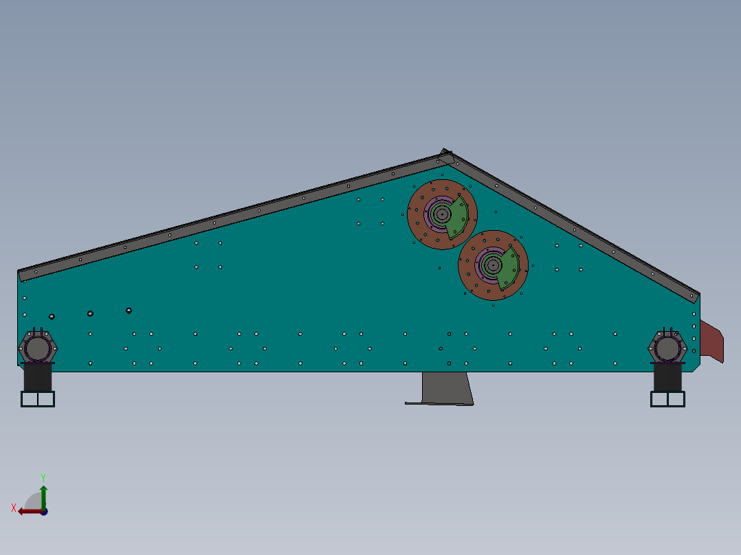 QZK2041高频振动脱水筛 3D图纸 机械设计素材3D模型素材资料后视图
