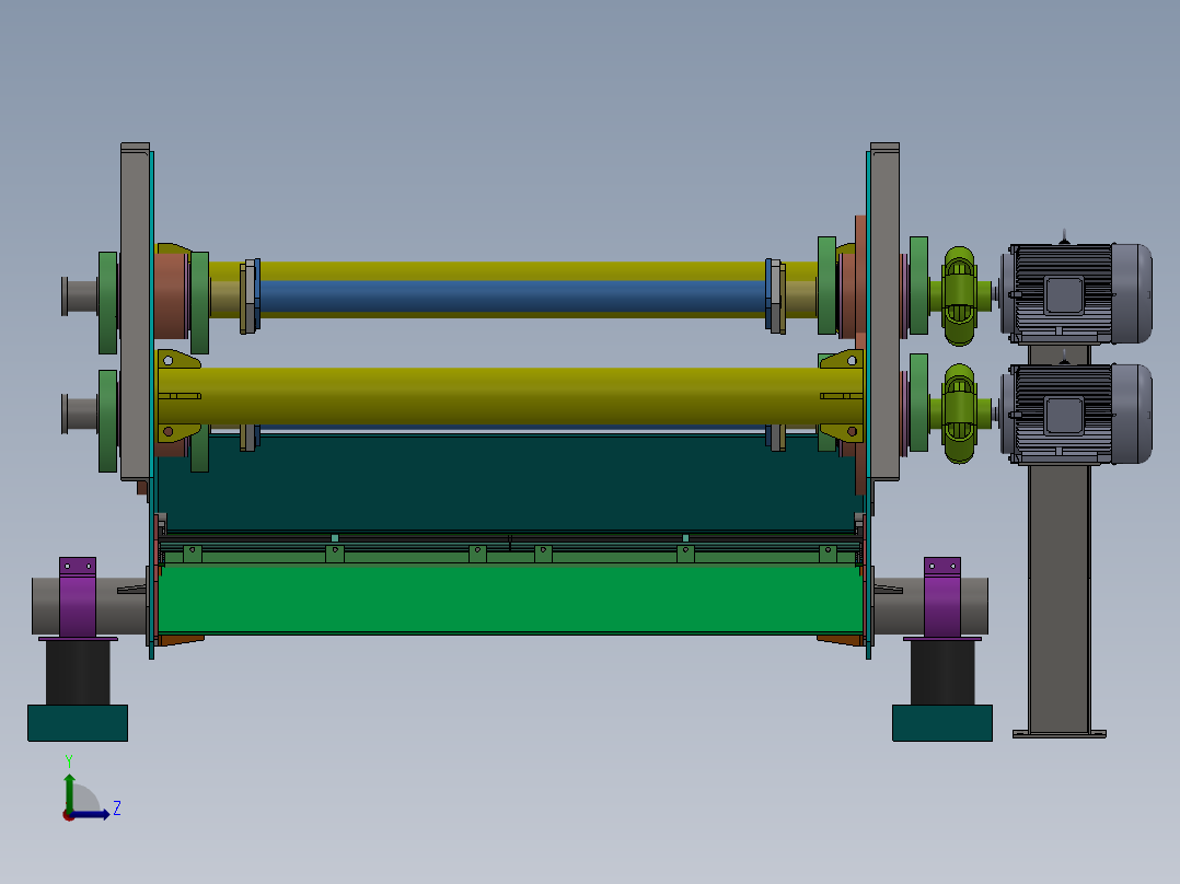 QZK2041高频振动脱水筛 3D图纸 机械设计素材3D模型素材资料左视图