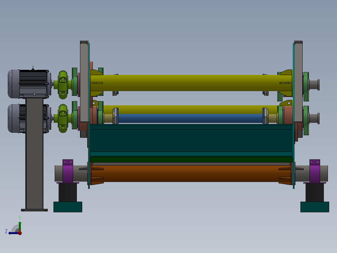 QZK2041高频振动脱水筛 3D图纸 机械设计素材3D模型素材资料右视图
