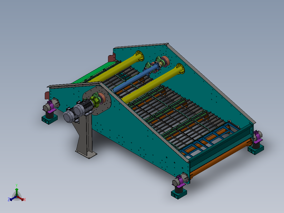 QZK2041高频振动脱水筛 3D图纸 机械设计素材3D模型素材资料正等轴测图